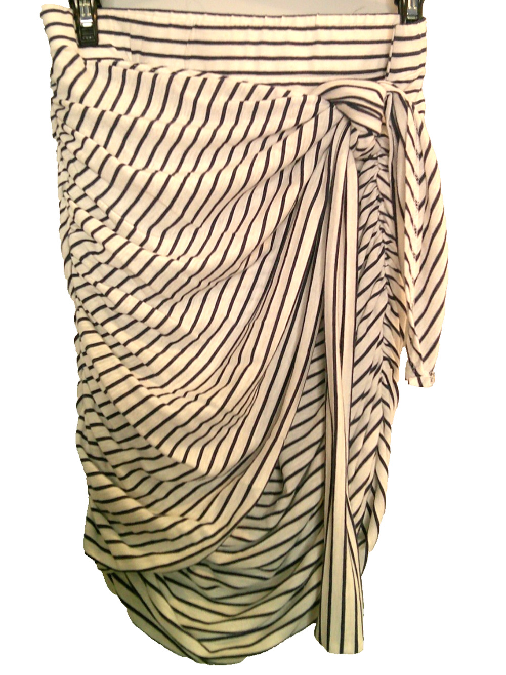 Sundry Women's Medium Navy White Striped Wrap Skirt Mini
